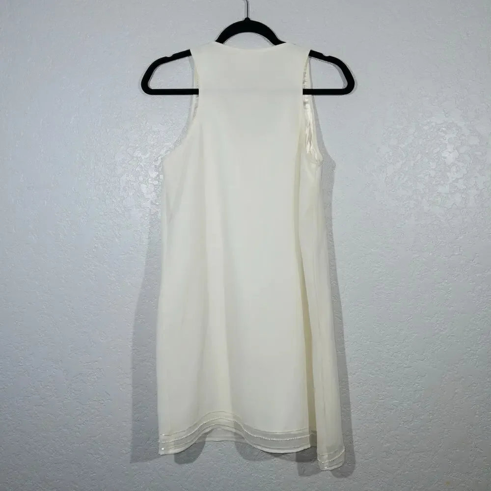 Forever 21 Exclusive Ivory Beaded Shift Tank Dress‎ Size Small - Picture 6 of 6